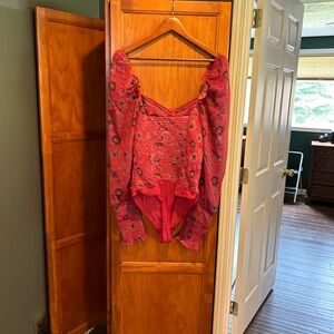 Free People Floral Bodysuit